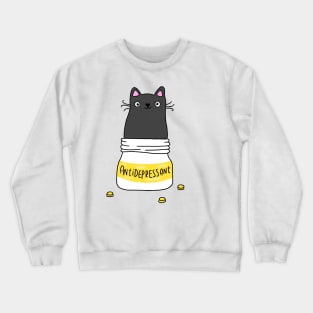 antidepressant kitty Crewneck Sweatshirt